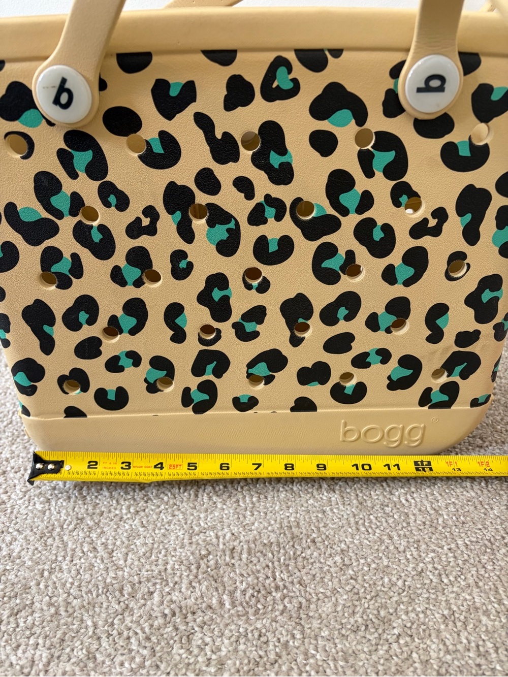 BOGG BAG Beige Leopard-Print Tote with Teal Accents - Picture 3 of 5